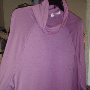 RBX purple Athleisure set cowl neck long sleeve wide leg pants size XXL- NWT